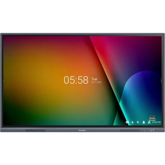 Monitor interactivo ViewSonic ViewBoard IFP6533-G, 65 pulgadas, 4K UHD, IPS, 60 Hz, 8 ms, táctil 40 puntos, USB-C 65 W, Android, altavoces, negro