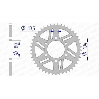 Corona AFAM aluminio 17606 - Paso 520 17606-38