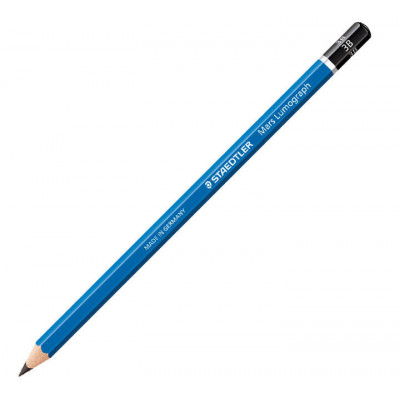 Staedtler Mars Lumograph 100 Lapiz de Grafito Hexagonal - Mina 3B Ultrarresistente de 2.5mm - Madera de Bosques Sostenibles - Caja de 12 ud
