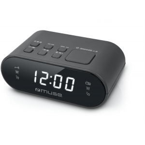 Radio reloj portátil Muse M-10 CR, FM, negro