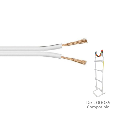 Paralelo blanco y gris 2x1,50mm audio euro/m (bobina pequeña ø200x80mm)