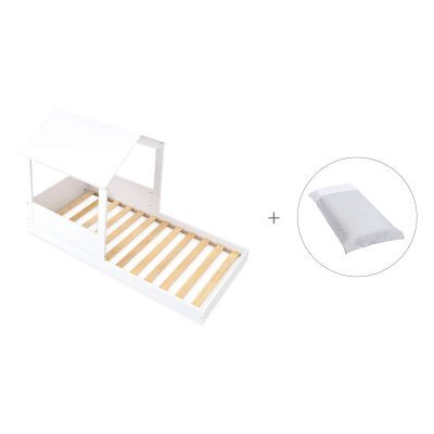 Cama-casita Montessori 90x190 cm + textil Galaxy · Bianca Tre