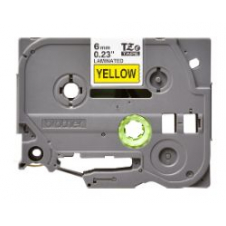 Cinta Brother 6mm 8m Negro sobre Amarillo (TZe-611)