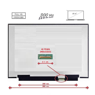 Pantalla para portátil LED 15.6\ Slim 40 Pines Full HD IPS 300hz Sin brackets