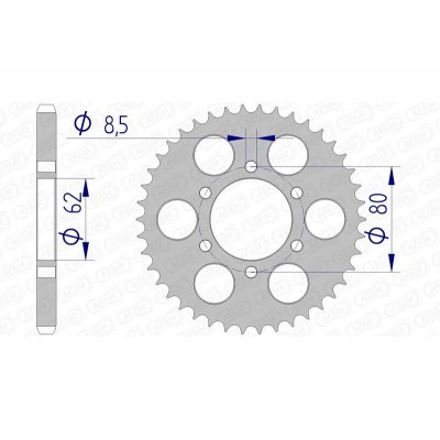 Corona AFAM aluminio ultraligera anodizada 13208 - Paso 428 13208-51