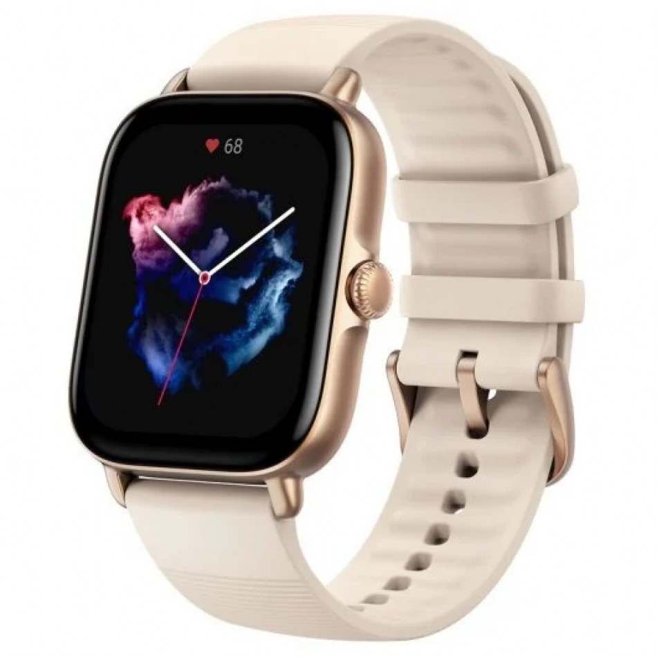 Amazfit GTS 3 Mini Reloj Smartwatch - Pantalla Amoled 1.75 - Caja de Aluminio - Bluetooth 5.1 - Resistencia al Agua 5 ATM - Color Blanco Marfil