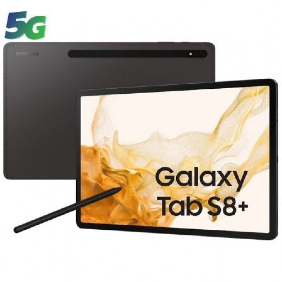 Tablet Samsung Galaxy Tab S8+ 12.4/ 8GB/ 128GB/ Octacore/ 5G/ Gris Grafito