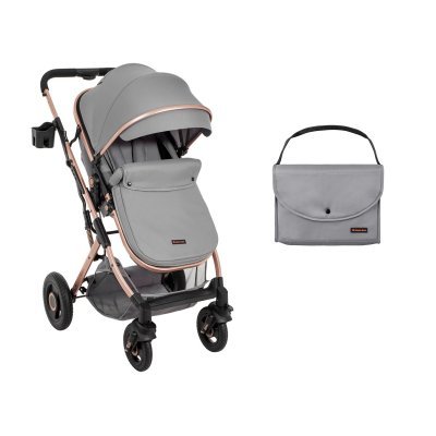 Carrito de bebé Kikkaboo 2 en 1 asiento transf. Scarlett Gris Claro
