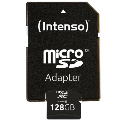 Tarjeta memoria micro sd intenso 128gb cl10 + adaptador sd