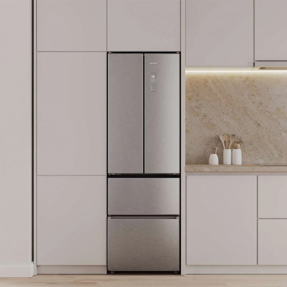 Frigorífico combi Cecotec F2D 395 Inox E, 185 x 59.5 x 68 cm, Total No Frost, clase E, 39 dB, 395 litros, Fresh Flex, puerta francesa, inox - imagen 5