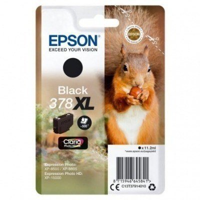 CARTUCHO NEGRO EPSON 378 XL CLARIA HD - 11.2ML - COMPATIBLE SEGÚN ESPECIFICACIONES - ARDILLA