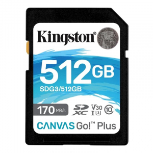 Tarjeta mde memoria SD Kingston Canvas Go! Plus SD 512GB class 10 U3 V30