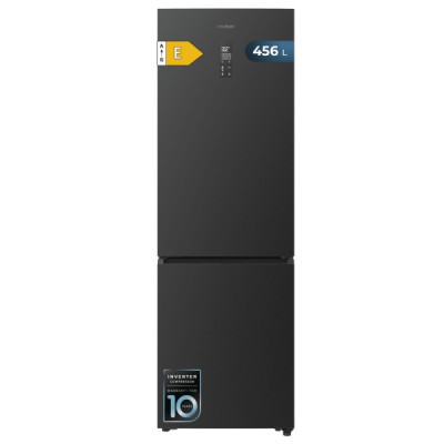 Cecotec Bolero CoolMarket Combi 456 Dark E Frigorifico Combi - Capacidad 456L - Compresor Inverter - Congelacion Ultrarapida - Silencioso - Frio Envolvente - Clase E - 201x59.5cm - Color Gris Oscuro