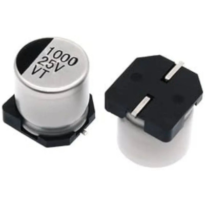 Condensador Electrolítico SMD 1000uF 25Vdc 105ºC Ø12,5x13,5mm Nichicon