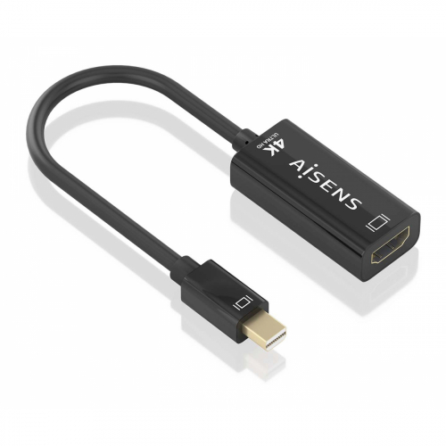 AISENS - CONVERSOR MINI DP A HDMI 4K@60HZ, MINI DP/M-HDMI/H NEGRO, 15CM