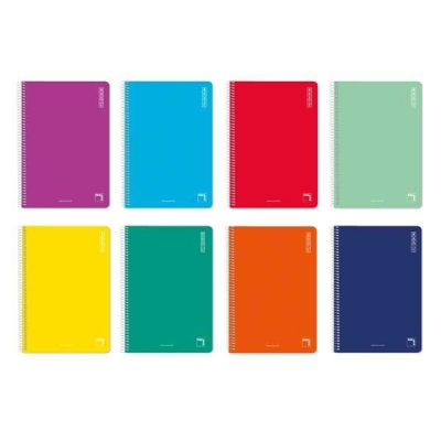 PACSA Cuaderno Basic tapa carton 80h 60g pauta 3,5 folio colores surtidos