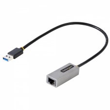 StarTech.com Adaptador USB a Ethernet, USB 3.0 a Ethernet Gigabit de 10/100/1000 para Portátiles, con Cable Incorporado de 30cm, Adaptador USB a RJ45