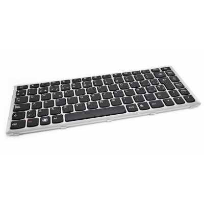 Teclado compatible para portátil LENOVO Ideapad U410 / Negro con marco plata / 25208031