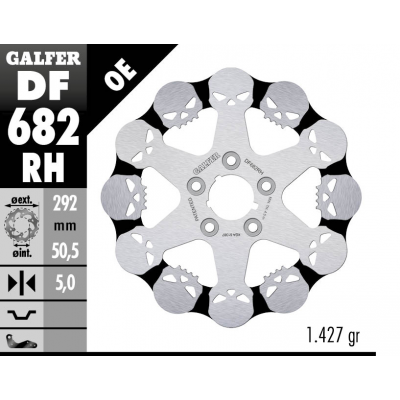 Skull Brake Rotor GALFER DF682RH