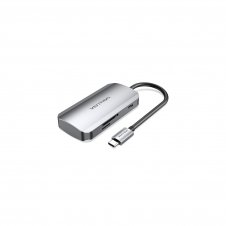 Vention Docking USB Tipo-C TNHHB/ 3xUSB/ 1xUSB Tipo-C PD/ 1xLector Tarjetas SD y MicroSD/ Gris