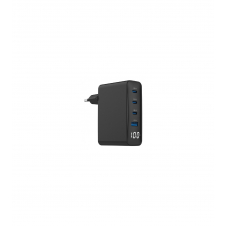 Gembird TA-UC-PDQC100LCD-01-BK cargador de dispositivo móvil Portátil, Smartphone Negro Corriente alterna Carga rápida Interior