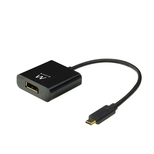 Ewent - EW9825 adaptador de cable de vídeo 0,15 m USB Tipo C DisplayPort Negro