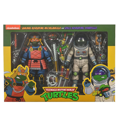 Space adventure donatello & samurai adventure michelangelo pack 2 scale action fig. 18 cm