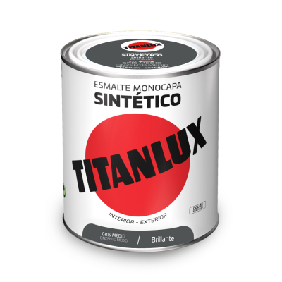Esmalte sintético monocapa gris medio brillante 750ml titanlux 5808971