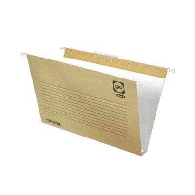 GIO Paq.25 carpetas colgantes visor superior lomo 30mm A4 kraft bicolor