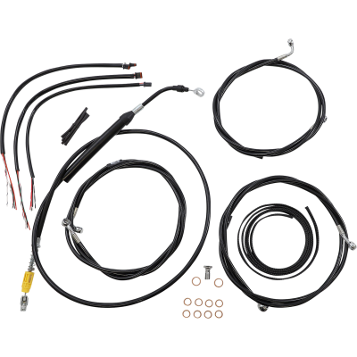 Kit completo de líneas de freno/cables trenzados en vinilo negro LA CHOPPERS LA-8058KT2-19B