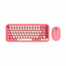 KIT TECLADO Y MOUSE ACTECK AC-940245 INALÁMBRICO ROSA MK480 RF