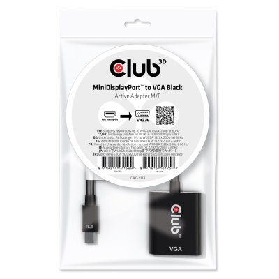 CAC-2113 adaptador de cable de vídeo 0,228 m Mini Displayport VGA Negro