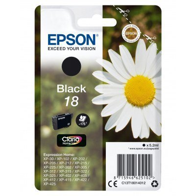 Epson T1801 (18) Negro Cartucho de Tinta Original - C13T18014012