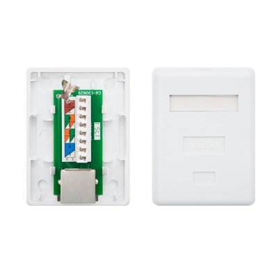 ROSETA DE SUPERFICIE PARA RJ45 CAT.6 FTP 1 TOMA, BLANCO
