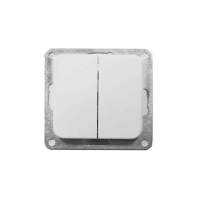 Doble conmutador empotrar serie term blanco 70x30x70mm (bolsa blister)