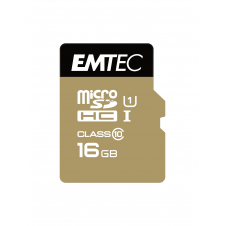 Emtec memoria microsd gold+ memoria microsdhc 16gb class10 blanco oro