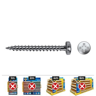 Caja 1000 unidades tornillo madera velox b rosca completa alomado impronta pz2 ø3,5x15 mm cincado