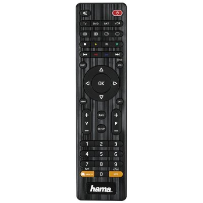 Hama | Mando de TV universal, para manejar hasta 4 aparatos, compatible con más de 1000 aparatos, color negro