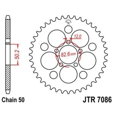 Corona JT 7086 de acero con 48 dientes JTR7086.48