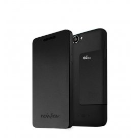 Funda para teléfono móvil Wiko 101716, con tapa, RAINBOW, negro
