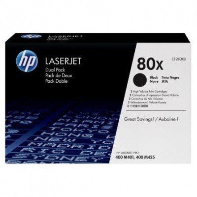 HP CF280X Negro Pack de 2 Cartuchos de Toner Originales - 80X
