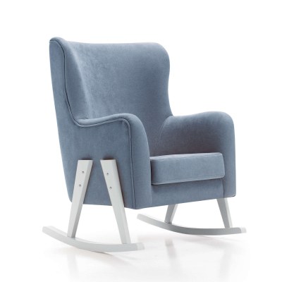 Sillón de lactancia tapizado en tela · GLAM Blue denim · Alondra