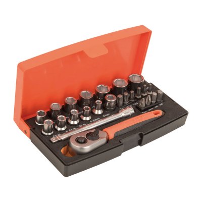 Llaves de vaso 1/4, maletín 25 piezas