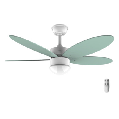 Cecotec EnergySilence Aero 4260 Mint Ventilador de Techo con 5 Aspas Reversibles y Luz LED - 40W - Diametro de 42 - Temporizador - Mando a Distancia - Modo Invierno - Bajo Consumo - Color Menta