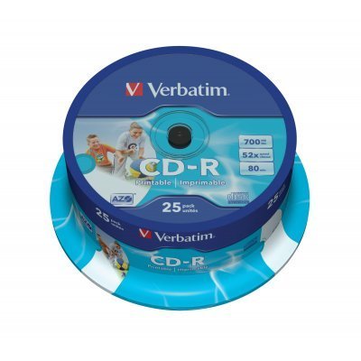CD-R AZO Wide Inkjet Printable 700 MB 25 pieza(s)
