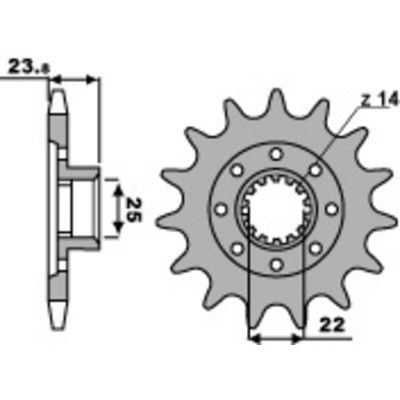 PBR Steel Standard Front Sprocket 2253 - 525 2253.14.18NC