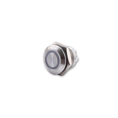 HIGHSIDER Pushbutton stainless steel with LED illuminated ring in different colours (M12), piece 240-084