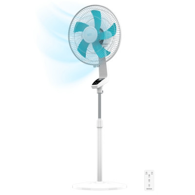 Cecotec EnergySilence 620 Flow Control Ventilador de Pie - Potencia de 50W - Diametro 16 - Control Tactil LED - Mando a Distancia - 3 Velocidades - 2 Modos - Temporizador - Color Blanco