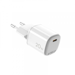 Cargador GaN Celly 1 USB-C, 20W, blanco