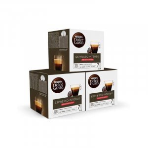 Pack de 3 cajas Dolce Gusto INTENSO DESCAFEINADO, 30 unidades por caja, 90 cápsulas en total